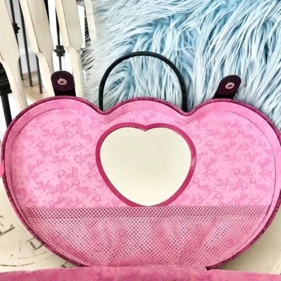 Barbie, Carrying Case, w/Mirror, Makeup Case, Overnight Bag, RARE Nice Condition - Picture 10 of 14